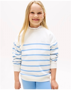 Детское худи с полосками и круглым вырезом, белый Tommy hilfiger