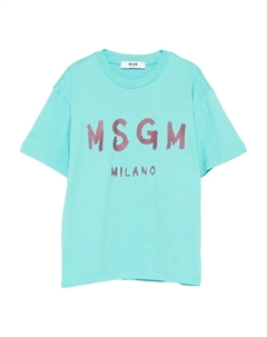 Футболка с логотипом, синий Msgm kids