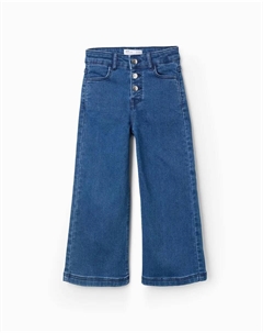 Детские джинсы-клеш с кнопками, синий Zippy