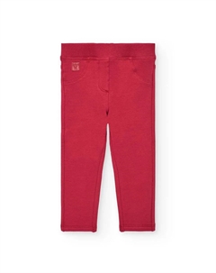 Детские джинсы-леггинсы из флиса с резинкой на поясе, красный Boboli