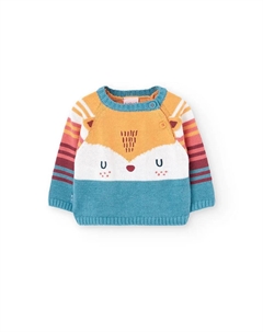 Детский джемпер с длинным рукавом и круглым вырезом, горчичный Boboli