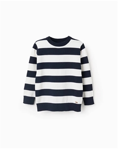 Детский полосатый джемпер с круглым вырезом, темно-синий Zippy