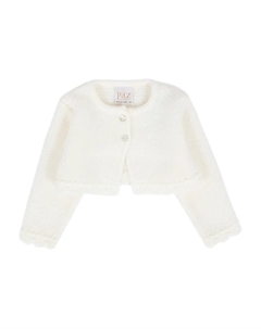 Шерстяной кардиган с фестончатыми краями, нейтральный Paz rodriguez