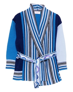 Кардиган в полоску со вставками, синий Pucci junior