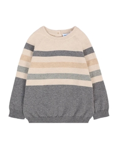 Полосатый хлопковый свитер, серый Mayoral