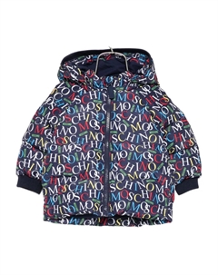 Утепленная куртка с логотипом, синий Moschino kids
