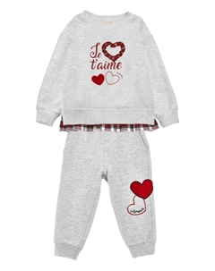 Спортивный костюм с сердечками, серый Monnalisa