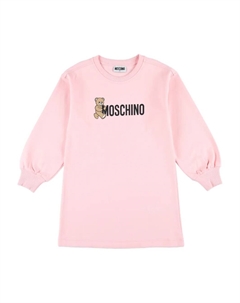 Короткое флисовое платье с логотипом Тедди, розовый Moschino kids