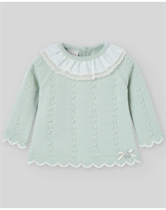 Детский жилет с вышивкой и прорезями коллекции Minino Paz Rodríguez, светло-зеленый Paz rodriguez