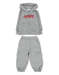 Спортивный костюм с логотипом, серый Msgm kids