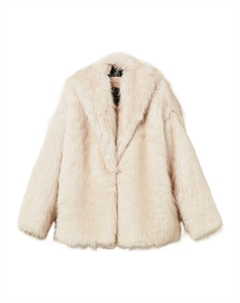 Шуба из искусственного меха с капюшоном, нейтральный Twinset