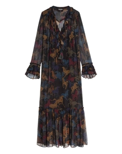 Платье макси с принтом лошади Ralicel, коричневый Zadig&voltaire