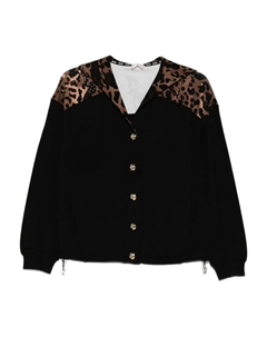 Кардиган с пуговицами и леопардовым принтом, черный Liu jo