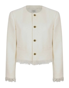 Пиджак с бахромой и пуговицами спереди, белый Frame