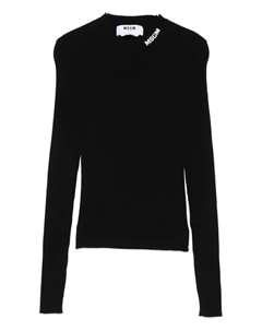 Ребристый свитер с логотипом, черный Msgm