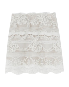 Юбка из кружева и лоскутного шитья, белый Ermanno scervino