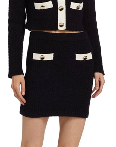 Мини-юбка с контрастными карманами, черный Self-portrait