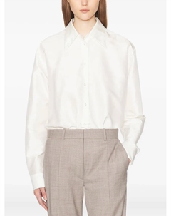 Шелковая рубашка с большим воротником, нейтральный The row