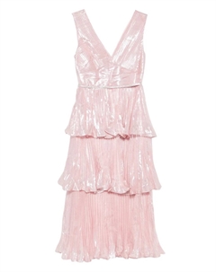 Платье с плиссированным V-образным вырезом, розовый Self-portrait