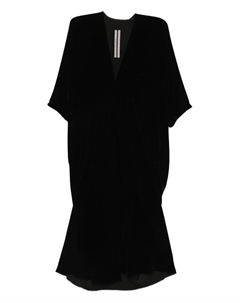 Бархатное платье миди с V-образным вырезом, черный Rick owens