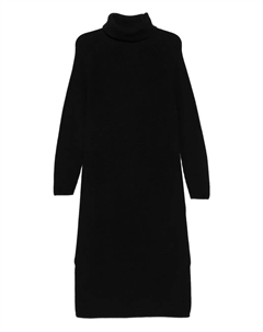 Платье-миди из трикотажа с водолазкой и ребристым воротником, черный Marc o'polo