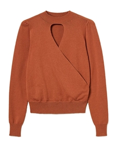 Джемпер с вырезом сердечком, коричневый Twinset