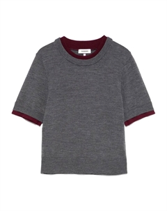 Футболка с контрастной отделкой, серый Sandro