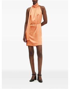 Атласное мини-платье с халтер-воротом, оранжевый Hugo