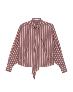 Полосатый топ с завязкой на шее, красный Brunello cucinelli