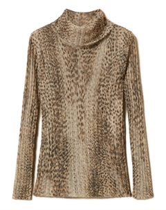 Водолазка с леопардовым принтом, коричневый Twinset