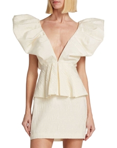 Платье Calin Mini с баской из смешанной техники, белый Ronny kobo