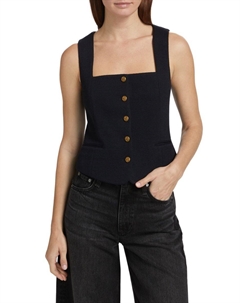 Жилет Mariana с текстурированной отделкой на пуговицах спереди, темно-синий Rag & bone