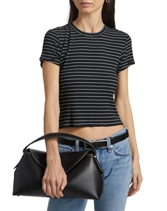 Укороченная хлопковая футболка в полоску Luca, черный мульти Rag & bone