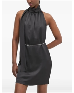 Мини-платье с высоким воротом и поясом-цепочкой, черный Hugo
