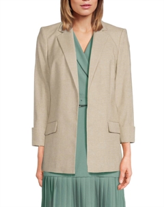 Блейзер с открытым спереди и лацканами, бежевый Calvin klein