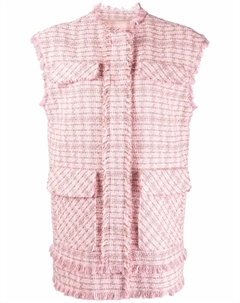 Твидовый жилет с бахромой, розовый Msgm