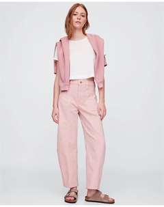 Женская джинсовая куртка в стиле ковбоя, потертая, розовый Gap