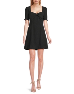 Мини-платье А-силуэта с бантом, черный Stellah