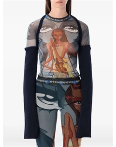 Топ Julien с длинными рукавами и сетчатыми вставками, синий Ottolinger