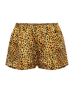 Шелковые шорты с леопардовым принтом, нейтральный Versace