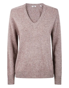 Шерстяной топ с V-образным вырезом, коричневый Aspesi