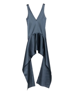 Платье с V-образным вырезом и драпированным подолом, синий Jw anderson