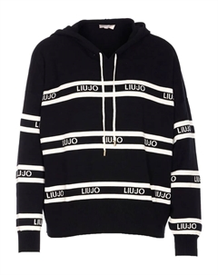 Толстовка с логотипом и полосками, черный Liu jo
