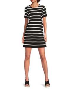 Мини-платье Colette в полоску А-силуэта, черный/белый Rag & bone