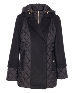 Стеганое пальто из смесовой шерсти, синий Liu jo