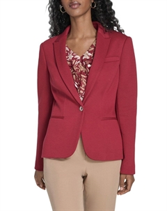 Строгий блейзер из смесовой полиэстера, цвет Crimson Tommy hilfiger