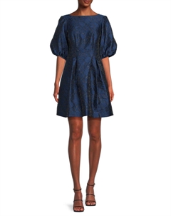 Мини-платье с фактурной отделкой, темно-синий Vince camuto