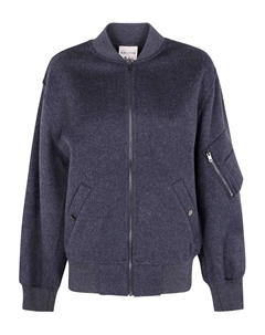 Куртка-бомбер на молнии, синий Semicouture