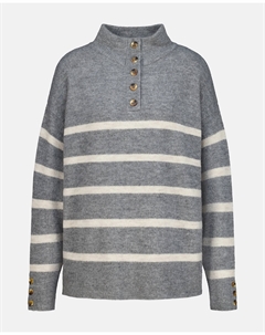 Женская пуловерная кофта на пуговицах, серый Easy wear