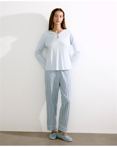 Женская пижама в полоску, светло-голубой Enfasis